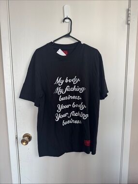 CHNGE Black Graphic Statement Tee with White Script